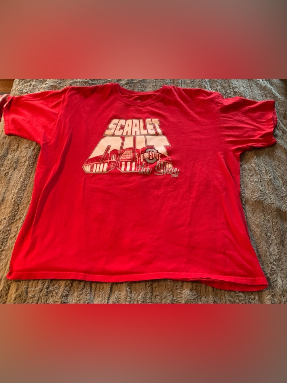 Ohio State Graphic Red Tee, size XXL , Scarlet out the Shoe 2014